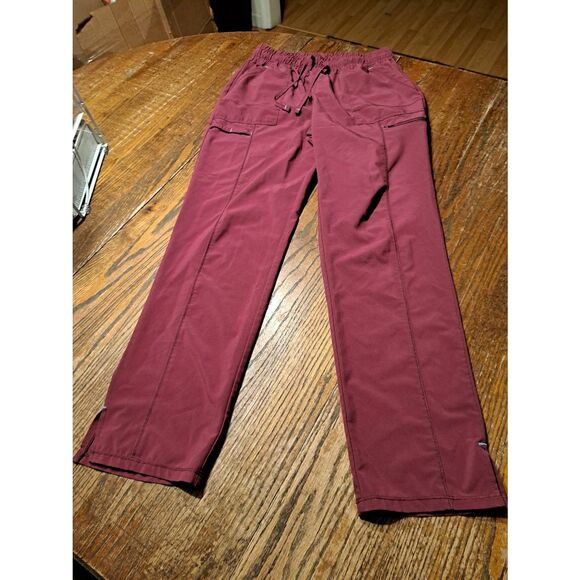 Scrub Star Scrubs M Wine Scrub Pants SSL09841B Drawstring Zip Pockets Ankle Slit - Picture 1 of 2